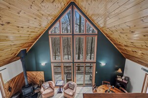 House, Multiple Beds (Sqyrls Nest - 3BR Retreat With a Hot ) | Living area | Fireplace