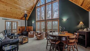 House, Multiple Beds (Sqyrls Nest - 3BR Retreat With a Hot ) | Living area | Fireplace