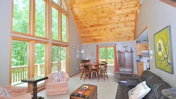 House, Multiple Beds (Sqyrls Nest - 3BR Retreat With a Hot ) | Living area | Fireplace