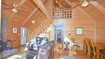 House, Multiple Beds (Rosies Creekside Retreat - 3 BR Escap) | Living area | Fireplace