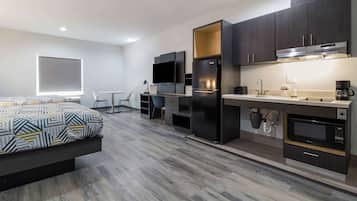 Desk, free WiFi, bed sheets