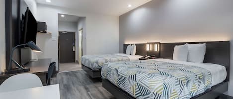 Standard Room, 2 Queen Beds, Non Smoking, Kitchenette | Desk, free WiFi, bed sheets