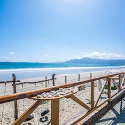 Private beach, white sand, sun-loungers, beach umbrellas