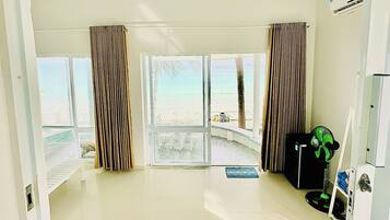Family Room with Sea View | 1 bedroom, premium bedding, pillow-top beds, minibar