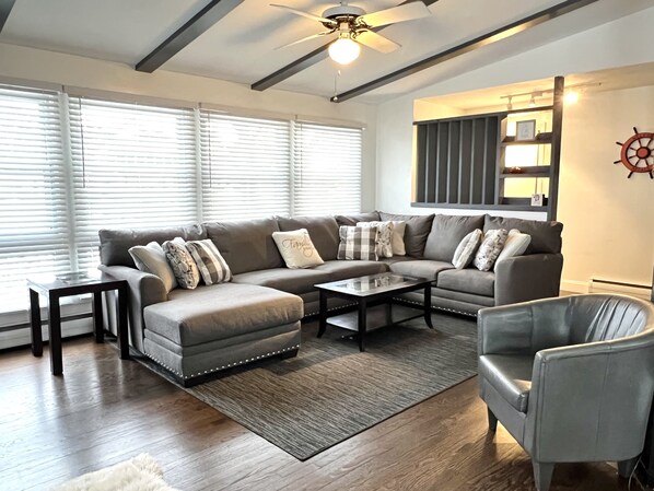 Smart TV, video game console, table football, ping pong