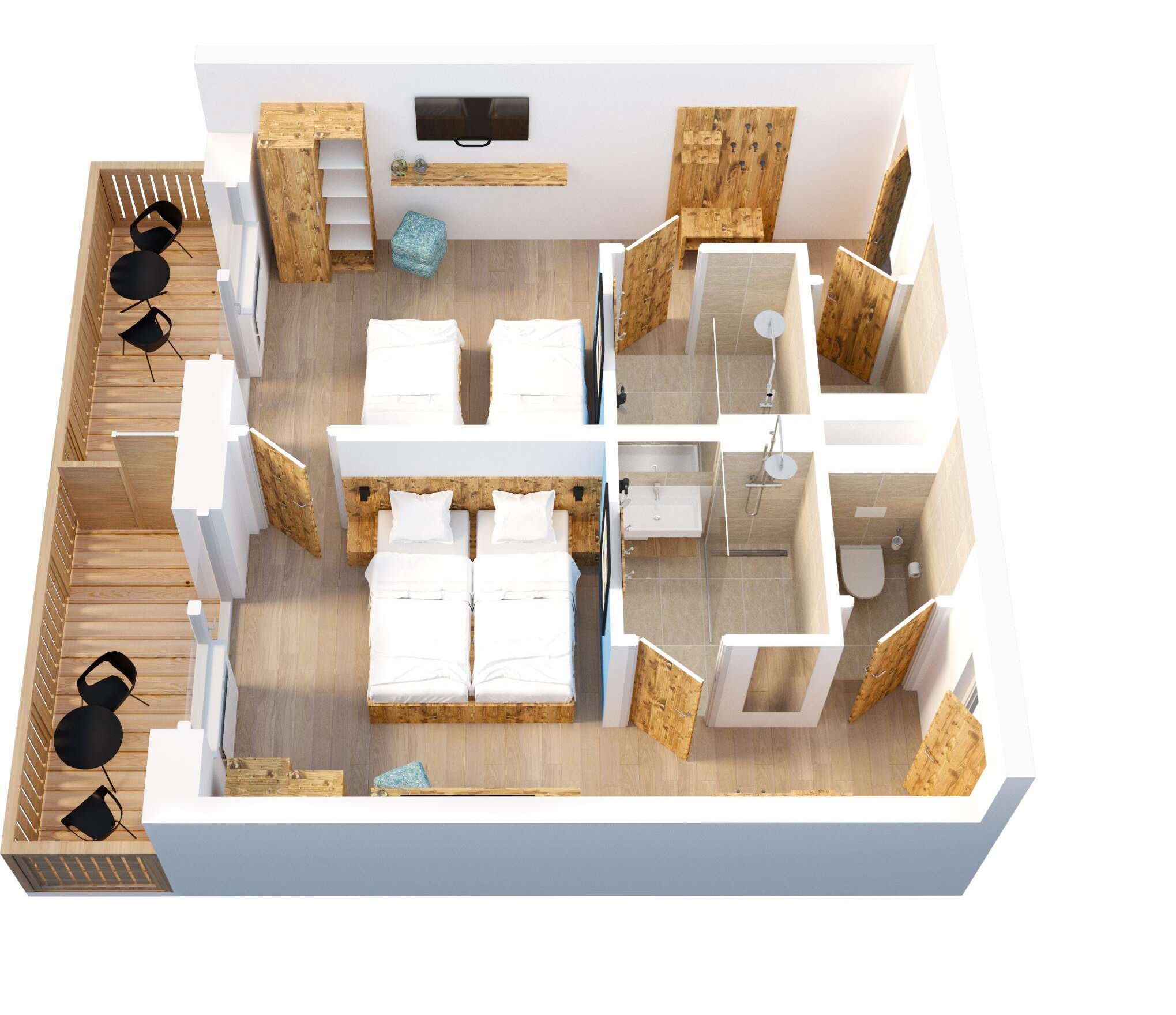 family room, 2 bedrooms, connecting rooms, mountain view | 1 bedroom, hypo-allergenic bedding, desk, free wifi