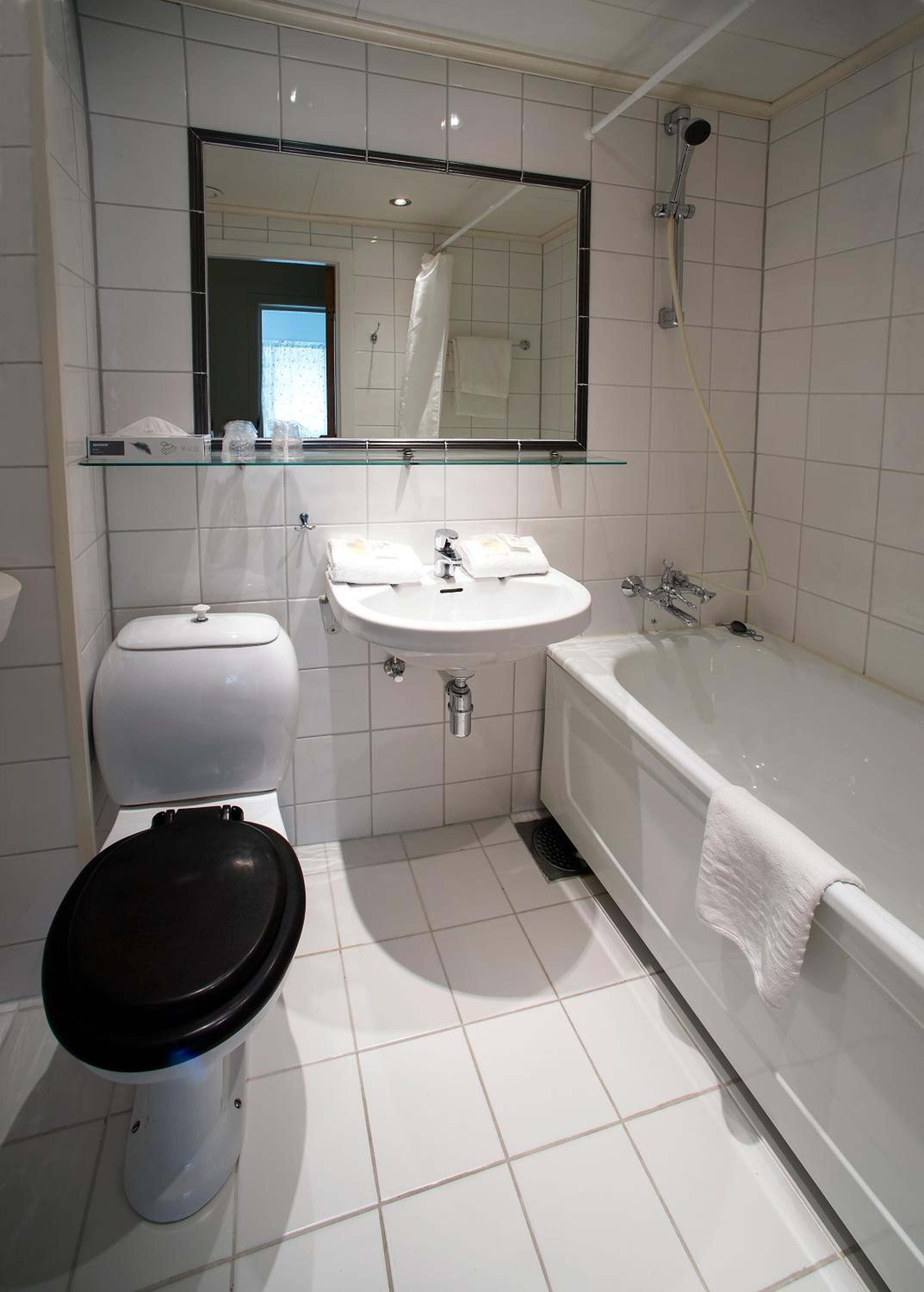 hair dryer, heated floors, towels, soap