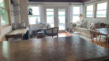 Smart TV, DVD player, books, video library