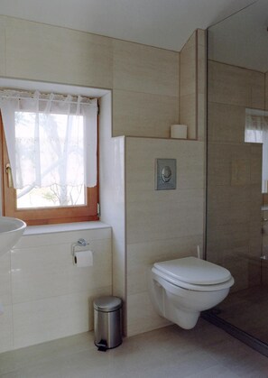 Dusche, Haartrockner, Handtücher