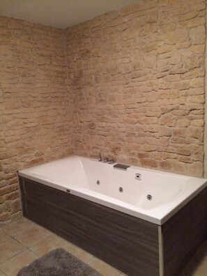 Shower, hair dryer, toilet paper