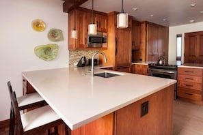 Private kitchen - Luxury 3 Bedroom Downtown Aspen Vacation Rental With Amenities Including Heated Pool, Hot Tubs, Game Room and Spa (Aspen)