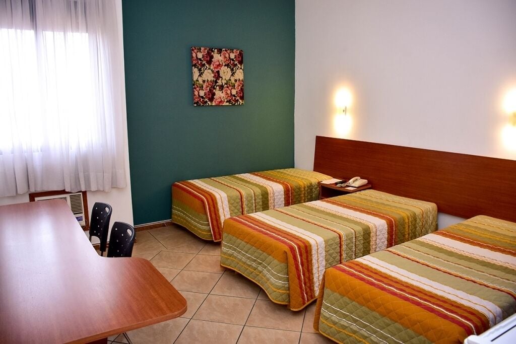 hypo-allergenic bedding, desk, laptop workspace, free wifi