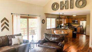 TV connectée, cheminée, lecteur de DVD