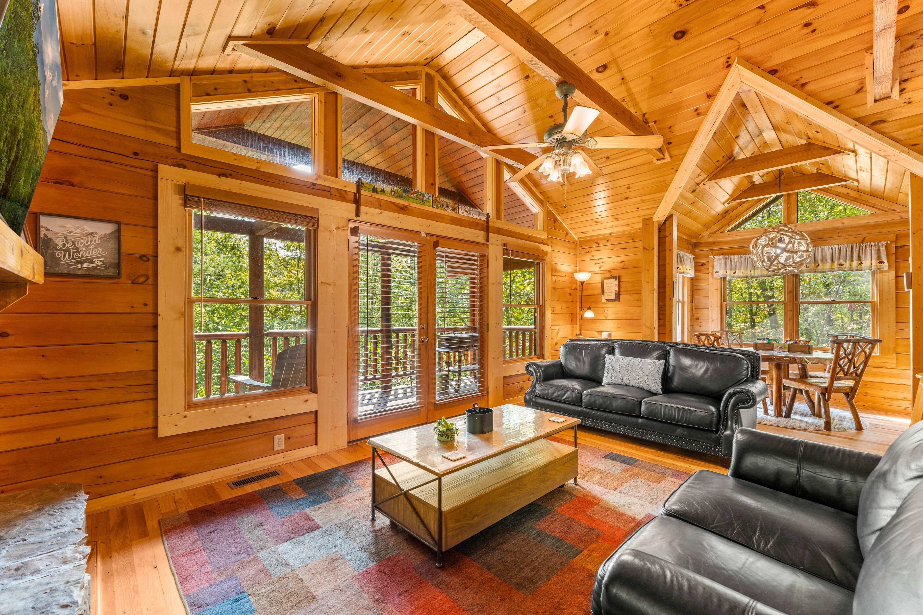 TV, fireplace, table football