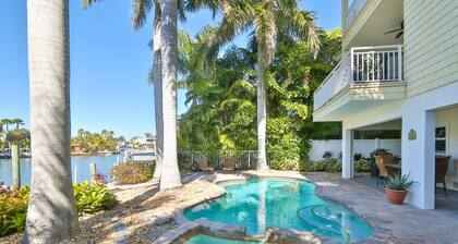 Luxury waterfront home with a heated pool and spa!