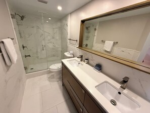 Hair dryer, towels