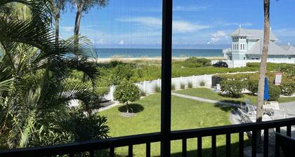 Gulf-front, heated pool, stocked kitchen, and private parking!