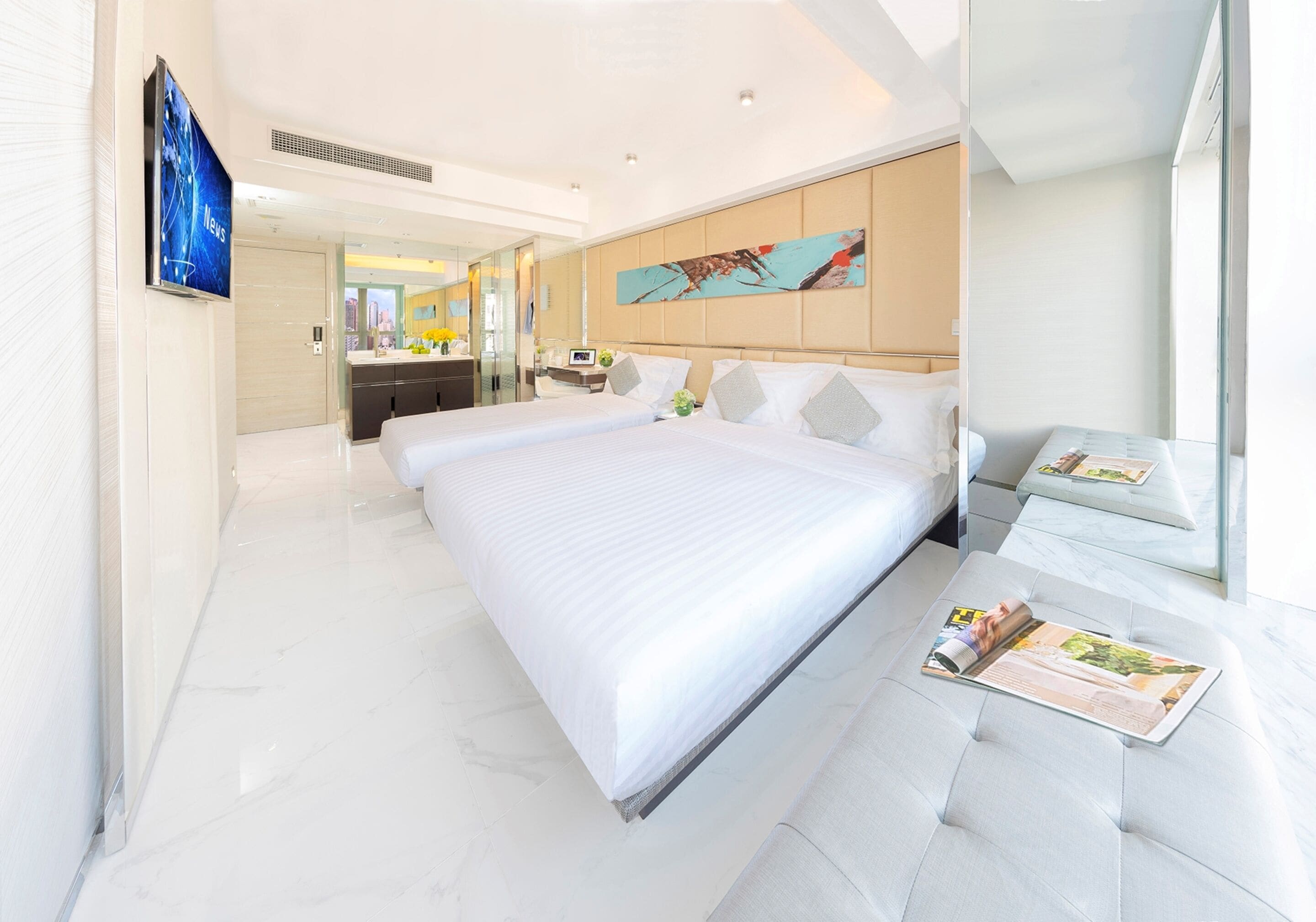 iresidence elite | in-room safe, desk, laptop workspace, blackout curtains