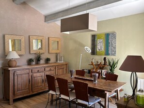 Dining - House "La Chesnaie" with private swimming pool (Rians)