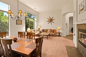TV, fireplace, DVD player, offices