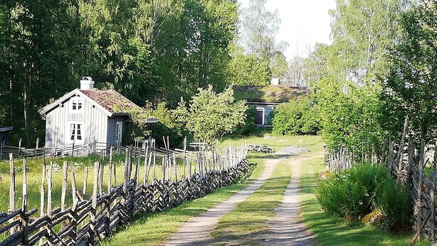 A rural road leading to a wooden house with a fenced yard. - STF Långasjö Vandrarhem (Långasjö)