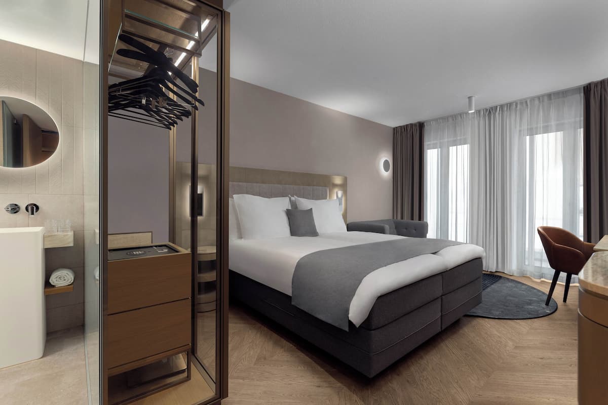 comfort room | in-room safe, blackout curtains, soundproofing, iron/ironing board
