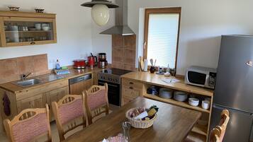 Kühlschrank, Mikrowelle, Herdplatte, Geschirrspüler