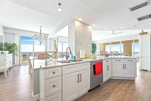 Fridge, microwave, oven, stovetop - Penthouse Condo with wrap around views of the ocean - SR802 (New Smyrna Beach)