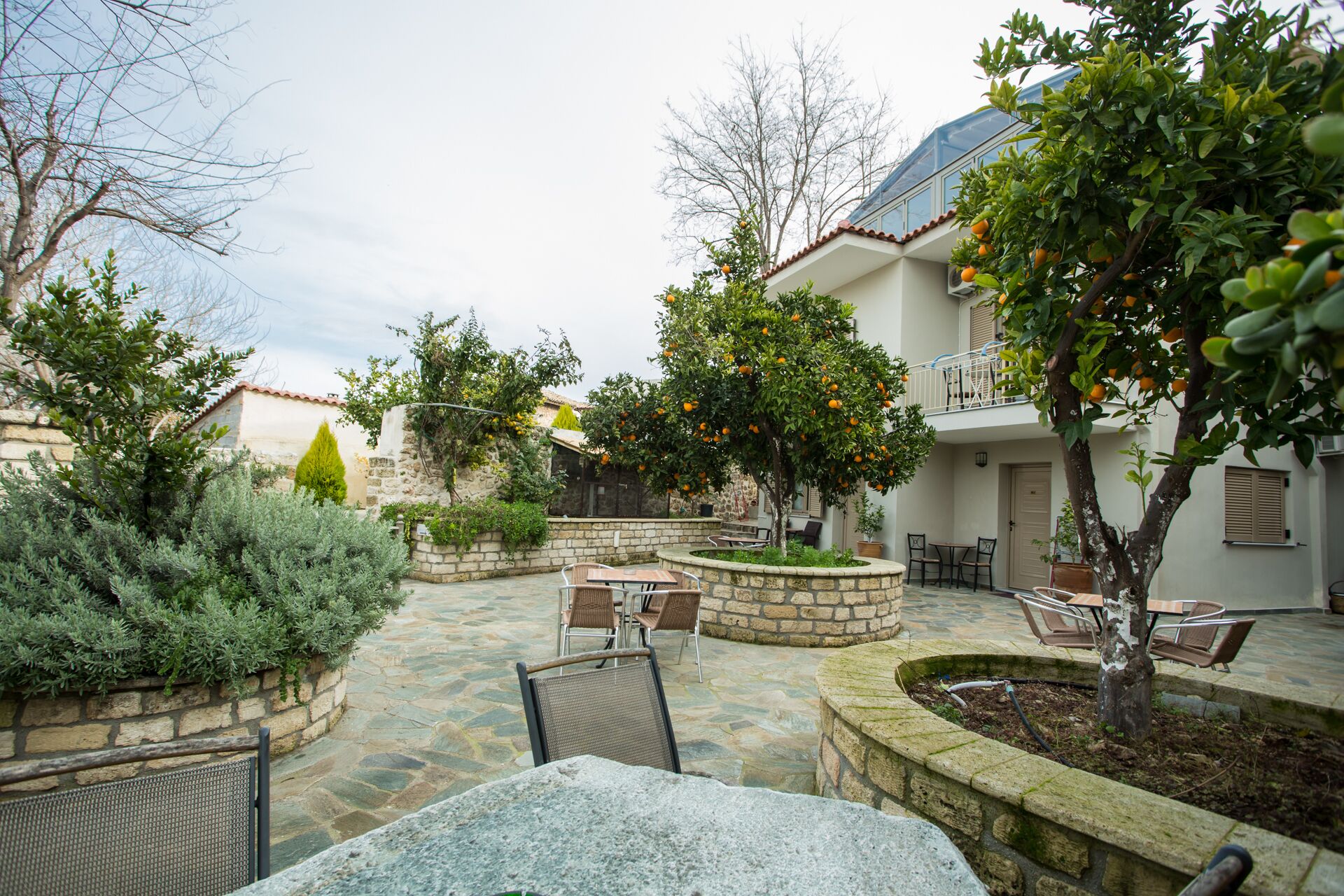 Chambre Double ou avec lits jumeaux, patio (B2) | Vue sur le jardin