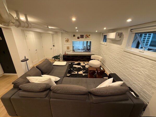 Smart TV, DVD player, books, stereo