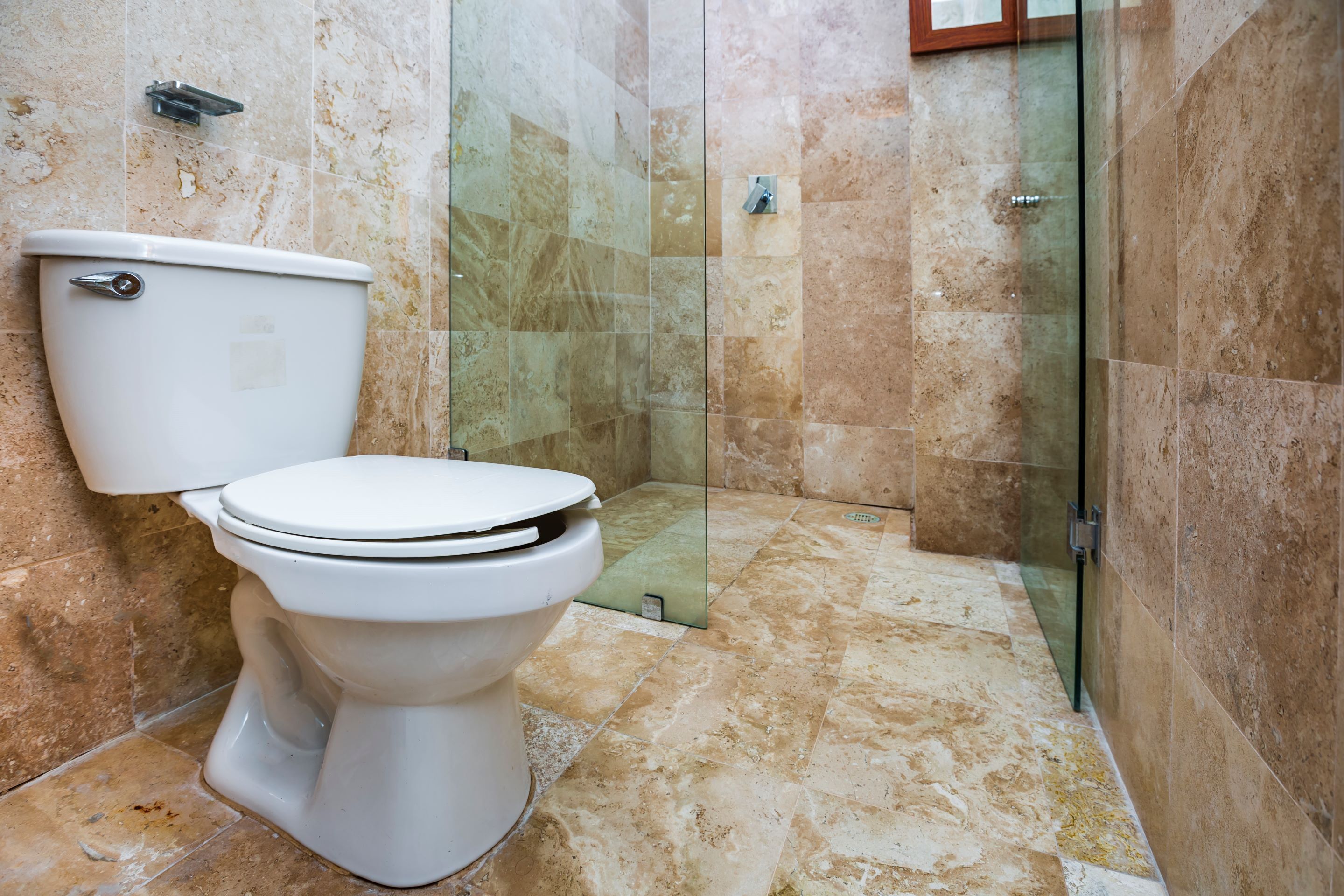 standard room (3 double beds) | bathroom | shower, free toiletries, towels, shampoo