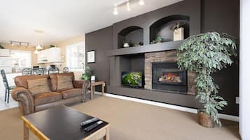 Televisión, chimenea