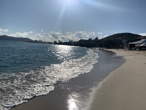 On the beach, sun-loungers, beach towels - Renovated/new condo-Walk to Beach, Marina, Pools. Red Hook, Ferry, Bars near by! (St. Thomas)