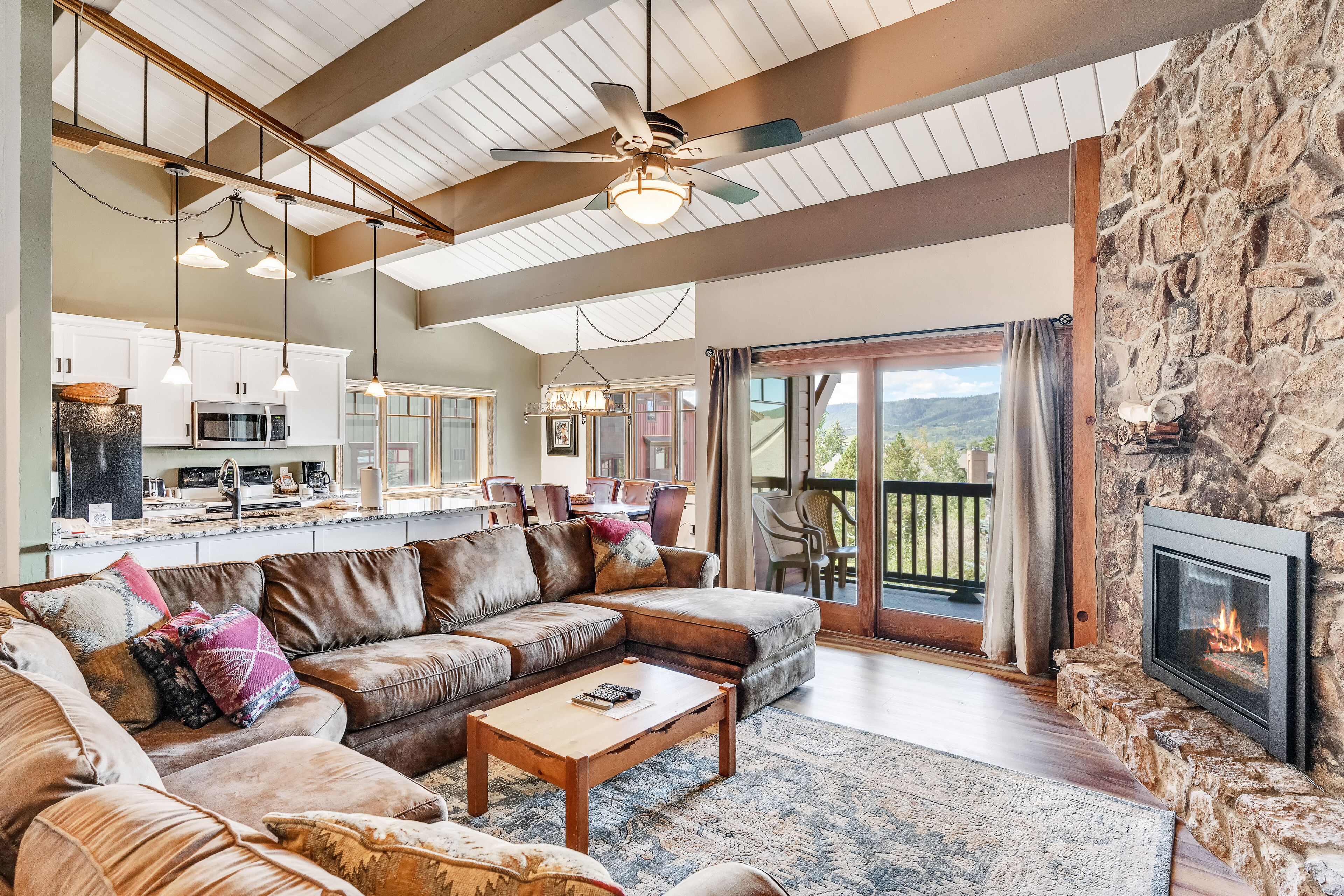 Televisión, chimenea, reproductor de DVD y libros 