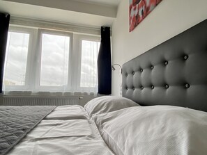 Kahden hengen superior-huone, 1 makuuhuone, näköala puistoon | Työpöytä, kannettavalle tietokoneelle sopiva työtila, pimennysverhot