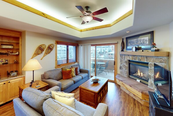 TV, fireplace, DVD player