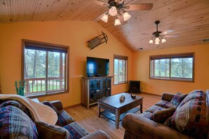 TV, fireplace, DVD player - Tubing Promo! Wraparound Deck, Stunning Mountain Views, Near Downtown Pagosa & Wolf Creek Ski Area (Pagosa Springs)