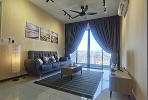 40-inch LED TV with cable channels, TV - Luminari Suite by Homez Suite (Butterworth)