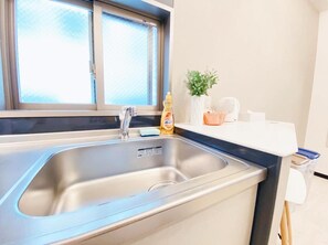 Studio with Balcony 601 | Private kitchenette | Fridge, microwave, stovetop, electric kettle - OUCHI HOTEL Otemachi (Hiroshima)
