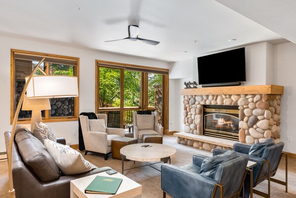 TV, fireplace, DVD player