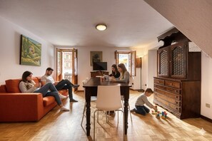 Apartment, 2 Bedrooms, Balcony, Mountain View (Piazza 1) | Living area - Incanto Walser Apartments PIAZZA (Macugnaga)