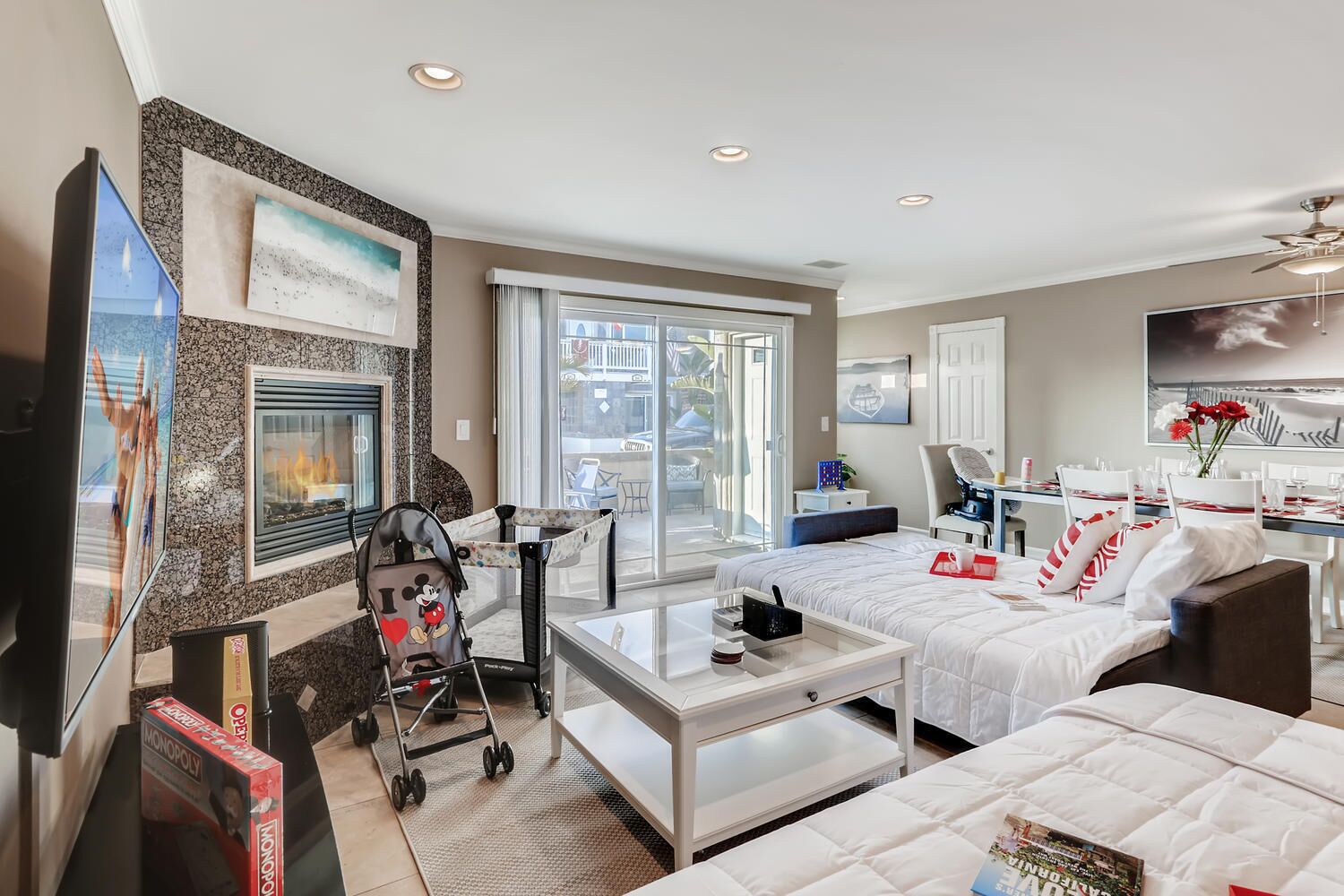 3 bedrooms, laptop workspace, iron/ironing board, travel crib