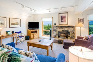 TV, fireplace, DVD player, stereo