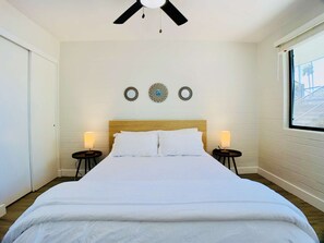 2 bedrooms, iron/ironing board, travel crib, WiFi