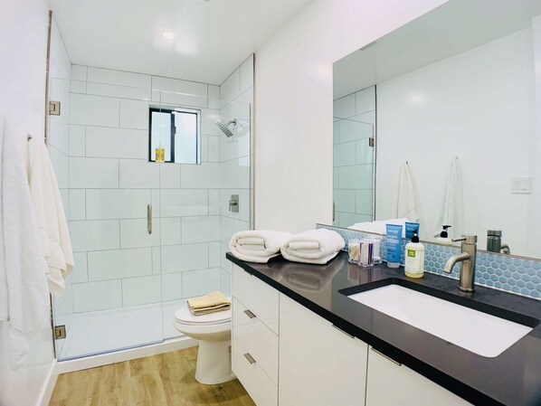 Hair dryer, towels