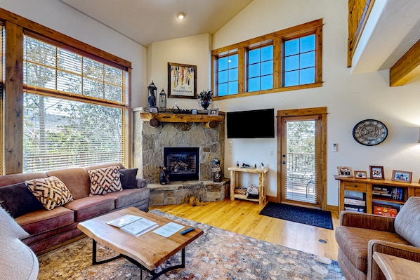 TV, fireplace, DVD player