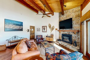 TV, fireplace, DVD player