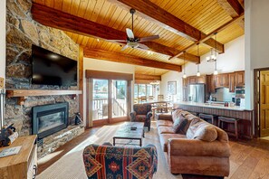 TV, fireplace, DVD player