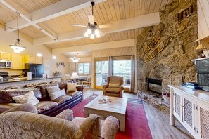 TV, fireplace, DVD player