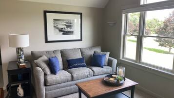 Smart TV, DVD player, books, video library